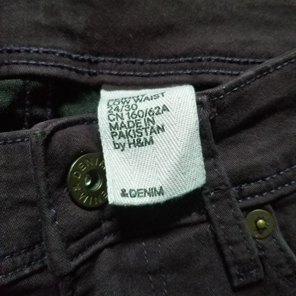 H&M Deep Purple Skinny Low Waist Jeans (24) - Picture 3 of 3